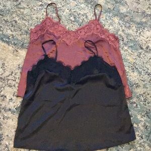 - 2 lace trim cami bundle